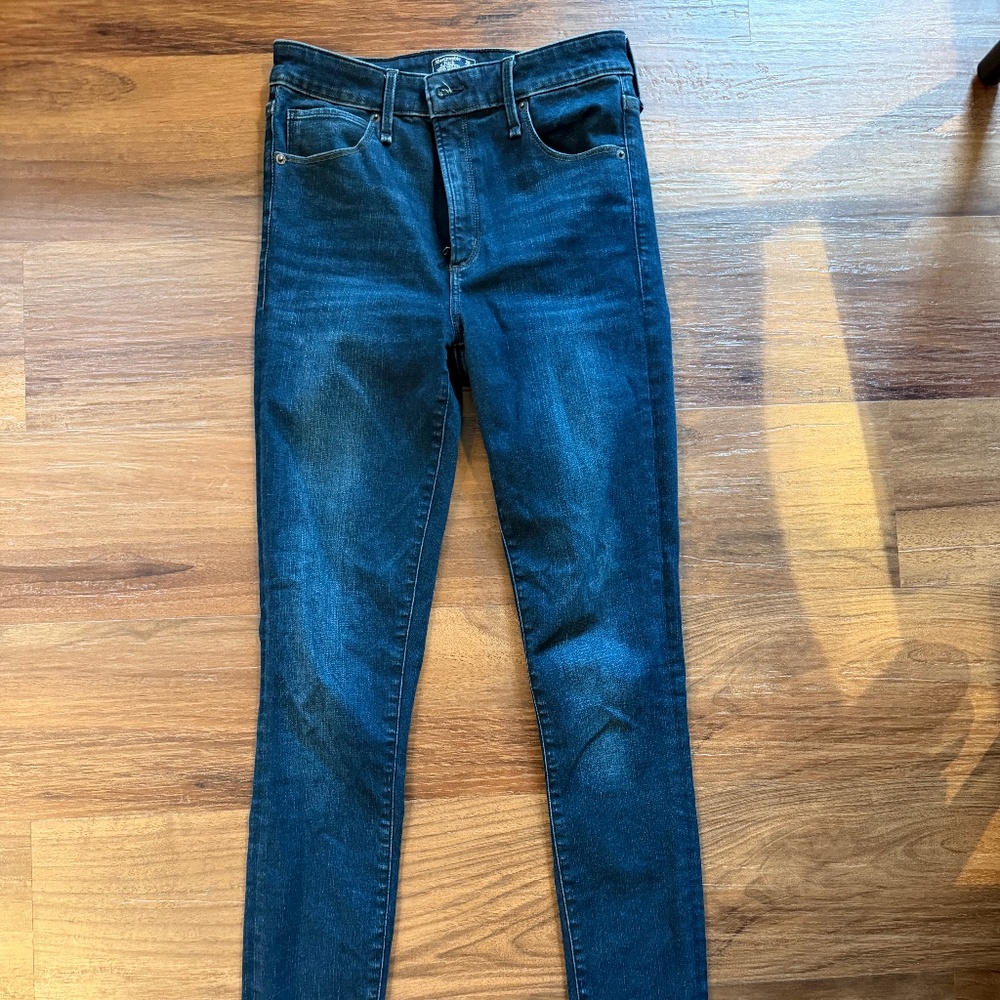 Abercombie and fitch simone high rise super skinny jean in dark wash